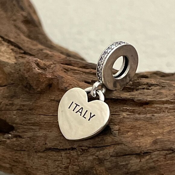 Pandora Italy Flag Exclusive S925 Silver Dangle Charm - Picture 2 of 4